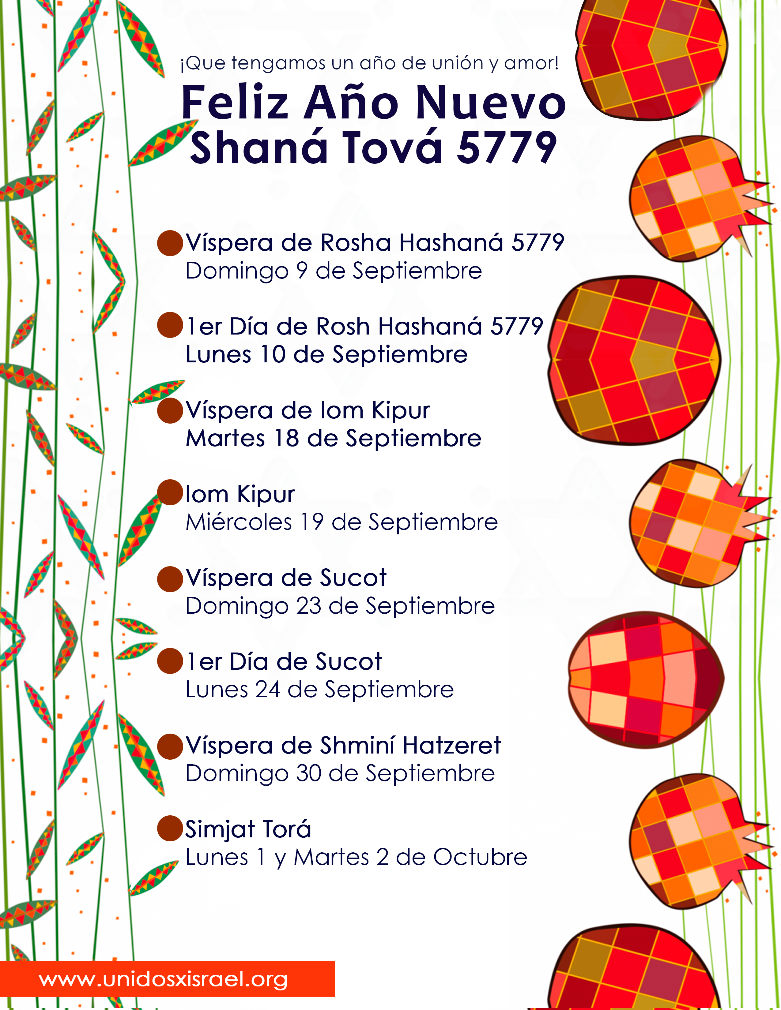 Rosh Hashana – Año Nuevo para el pueblo judío que celebra 5779 años desde la creación del mundo 