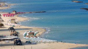 Aspecto de la playa de Tel Aviv. Foto cortesía de la Alcaldía de Tel Aviv.